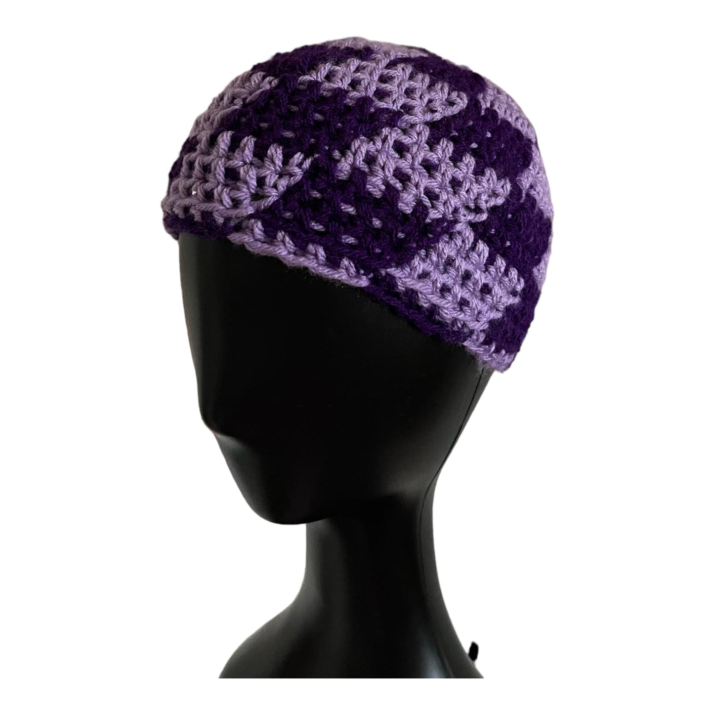 Two Toned Purple Checkerboard Hat
