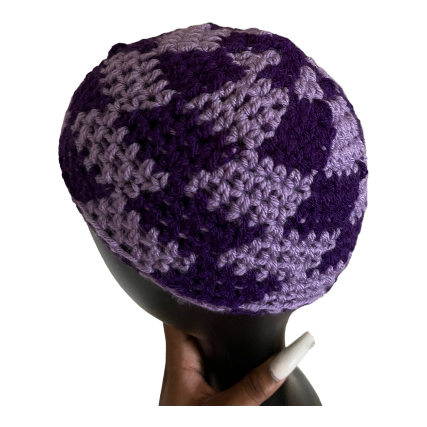 Two Toned Purple Checkerboard Hat
