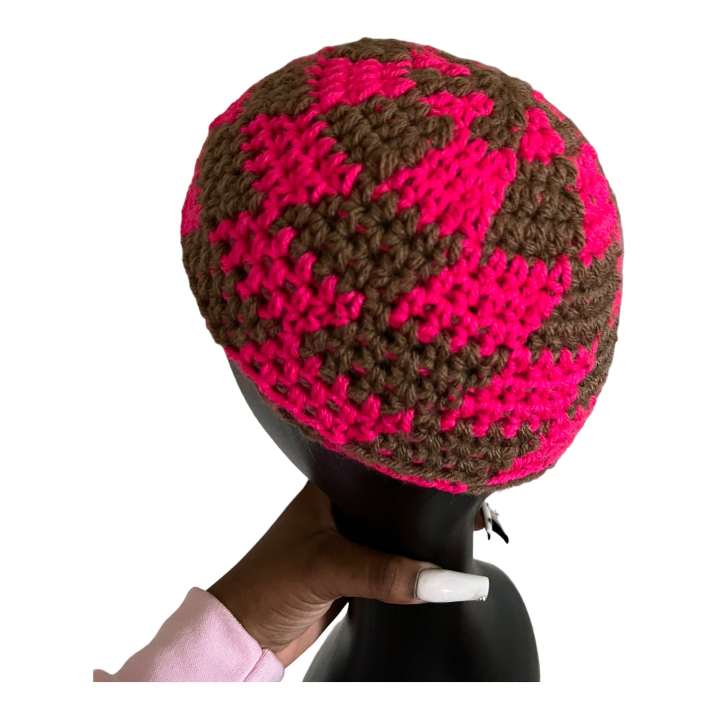 Pink & Brown Checkerboard Hat