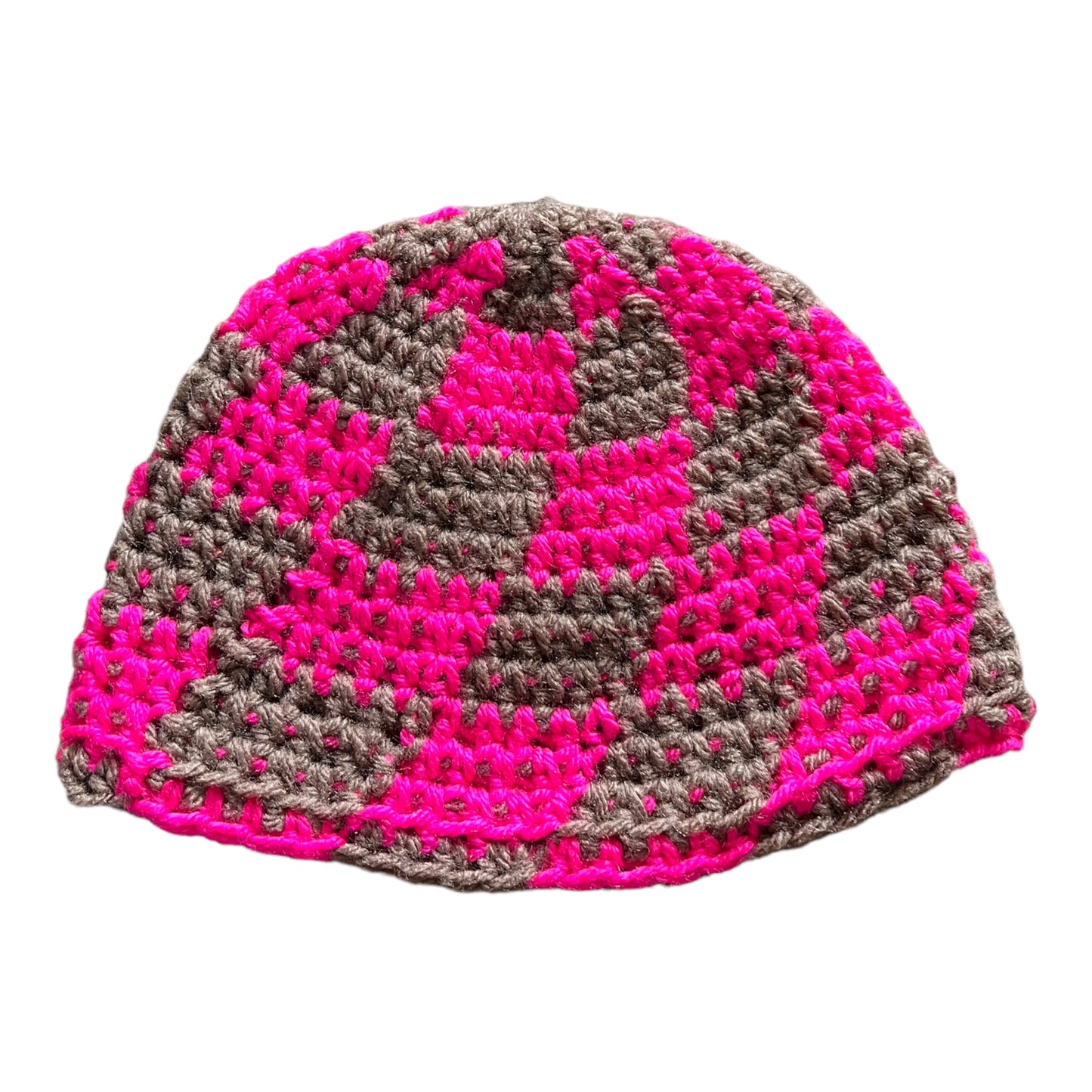Pink & Brown Checkerboard Hat